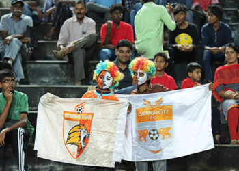 Chennai City fans in Coimbatore.
