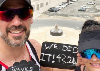 Balcony marathon! South African couple streams it live