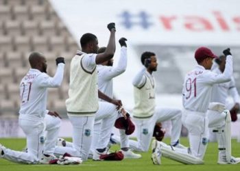 West Indies, England squads take knee as cricket returns