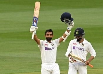 Rahane’s unbeaten 104 gives India 82-run lead on second day