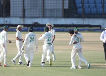 Bangladesh U19 trail by 105 runs against Pakistan U19 team