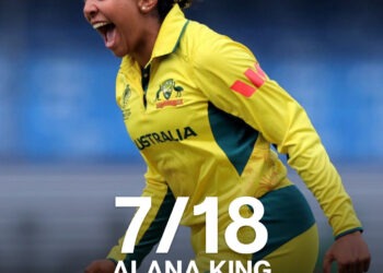 King spins Australia to top spot