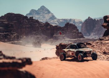 Jordan Baja has lift off through Wadi Rum’s Mars-like terrain in mid-February