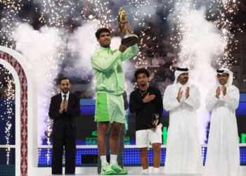 Alcaraz downs Fils to win Qatar Open, extend perfect start