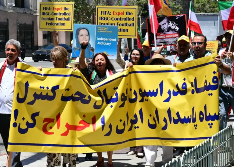 Iran’s World Cup participation draws protest in Los Angeles ahead of opener
