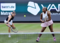 Williams falls in doubles return as Muchova advances in Berlin