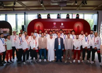Qatari delegation celebrates Asian Games medal winners
