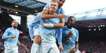 Man City beat 10-man Liverpool 3-0 to maintain perfect start